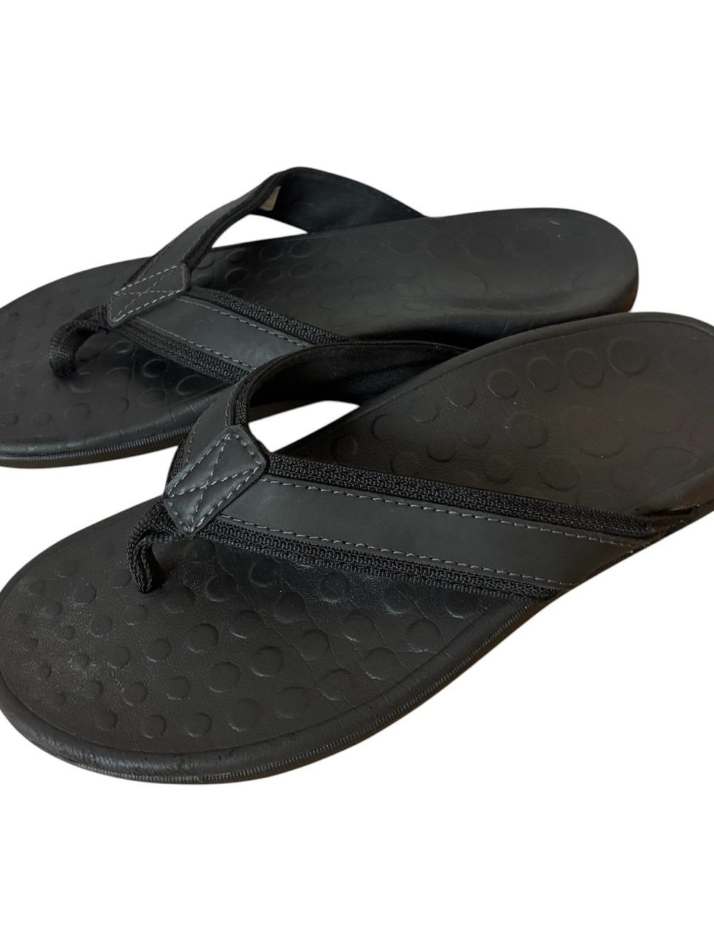 Vionic Men's Tide Flip Flops sandals arch support black size US 9 EU 42